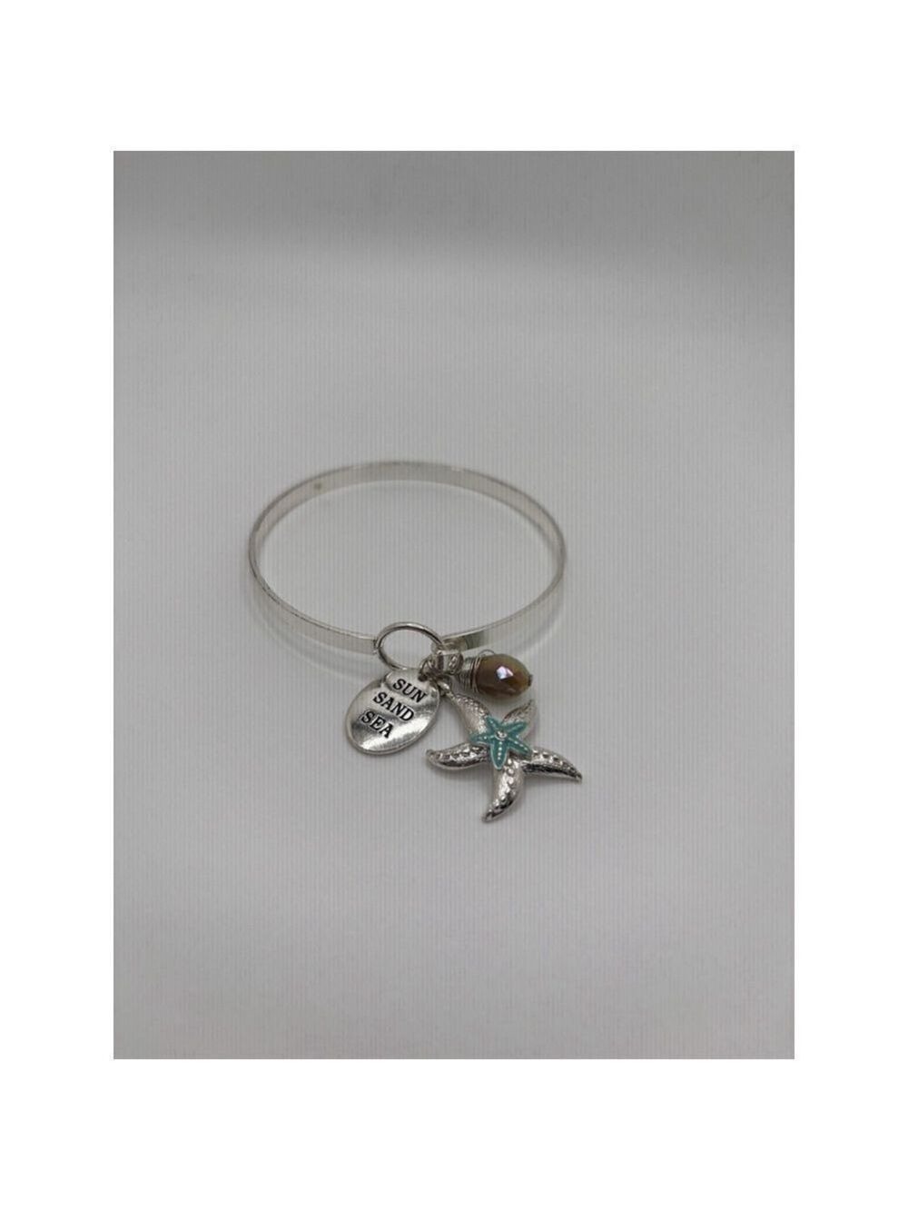 Silver Sun Sand Sea Bracelet